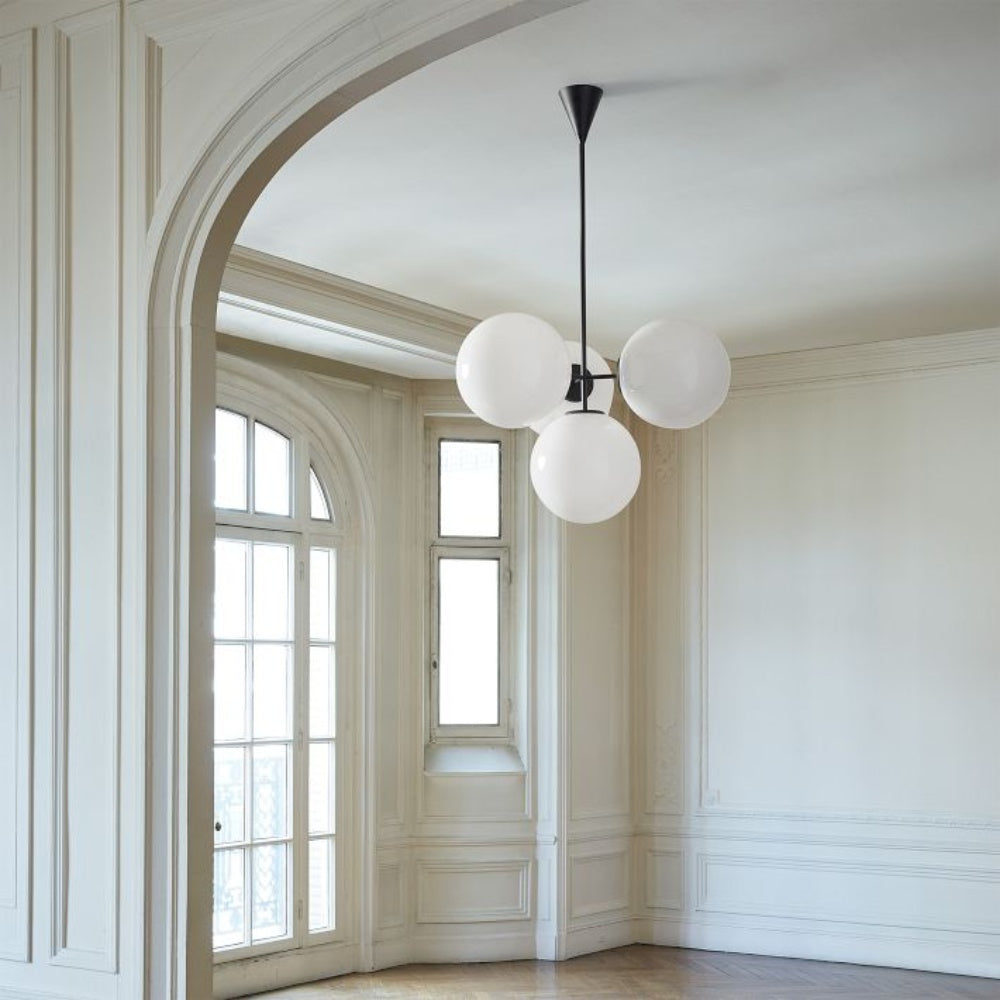 Ulvara Chandelie Linear Cluster Glass Globe Design - Contemporary Elegance