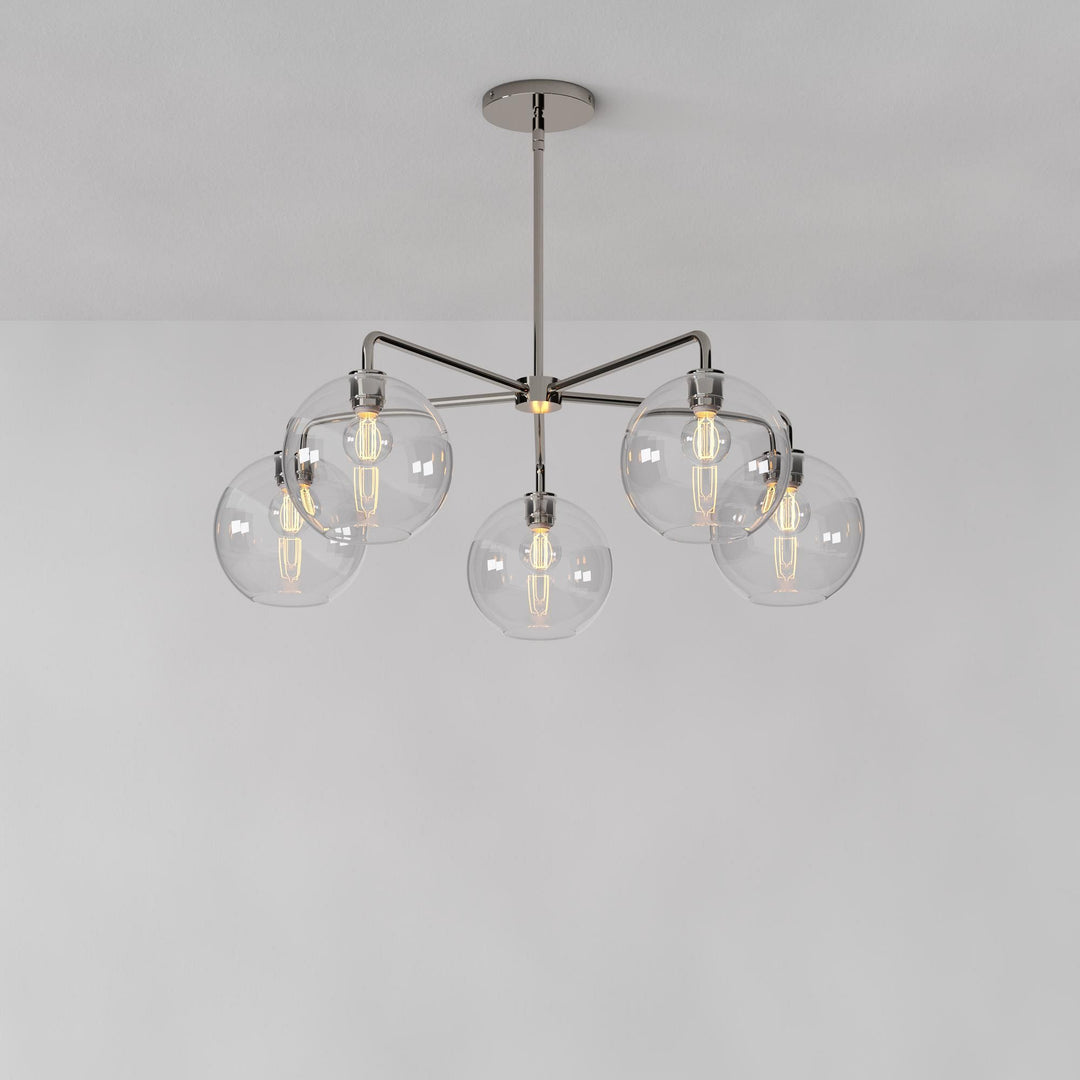Selvion Elegant 5-Light Globe Chandelier – Modern Glass Pendant Lighting Fixture