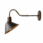 Załaduj obraz do przeglądarki galerii, Cone shade outdoor wall sconce in antique brass finish