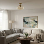 Afbeelding laden in galerijweergave, Glissora Reflecterende Glazen Semi-Opbouw Plafondlamp – Sculpturaal Ontwerp, Veelzijdige Afwerking voor Gangen &amp; Eetkamer