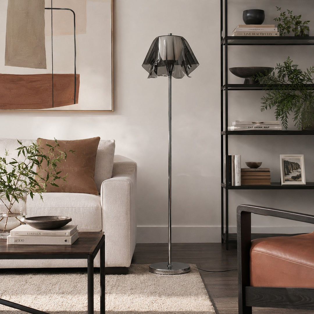 Lampadaire Bauhaus en acrylique en forme de fleur pour salons