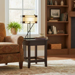 Load image into Gallery viewer, TF Manchester Table Lamp – Vintage-Inspired Stained Glass Table Light for Reading Nook or Bedroom