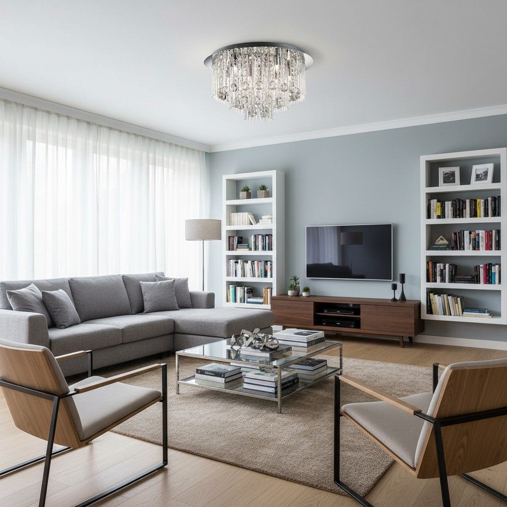 Plafonnier Virelis 8 Light Twist Tubes – Design Moderne en Cristal pour Salles à Manger ou Salons