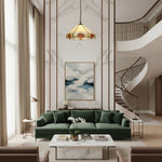 Charger l’image dans la visionneuse de la galerie, Suspension en vitrail vintage TF Nevada - Éclairage artisanal en verre d'art pour les salles à manger