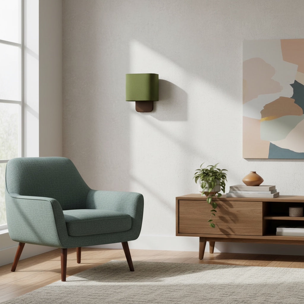 Nolvara Zeitgenössische Wandlampe mit Stoffschirm – Minimalistische Metallleuchte für Schlafzimmer und Flur