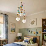 Cargar imagen en el visor de la Galería, Children bedroom chandelier above play tent and bed