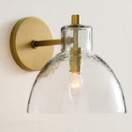 Load image into Gallery viewer, Glavira Recycled Glass Double Sconce - Indoor Brass Wall Lighting
