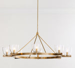 Load image into Gallery viewer, Auria Hand-blown Glass Metal Chandelier - Contemporary Brass Design
