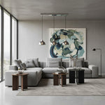 Afbeelding laden in galerijweergave, Shimmera 3-licht lineaire hanglamp – spiegelglas kappen met moderne nikkelkleurige afwerking voor eetkamers