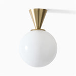 Load image into Gallery viewer, Ulvara Modern Flush Mount Ceiling Light - Floating Globe and Tapered Canopy Design
