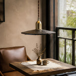 Charger l'image dans la visionneuse de la galerie, Octagonal wood pendant light over a small cafe table