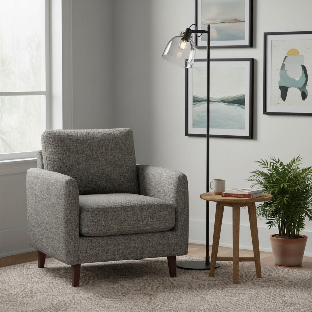 Readium industriële vloerlamp - verstelbare glazen kap metalen voet voor woonkamer en slaapkamer