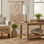 Load image into Gallery viewer, Linbron Modern Fabric Shade Table Lamp with Wood Base – Soft Ambient Lighting for Bedroom or Living Room