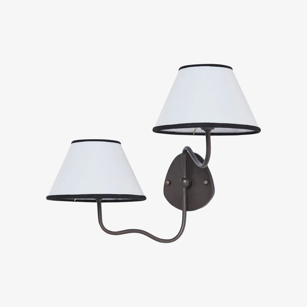 Velbrassia Applique Murale Moderne Élégante Courbée – Applique Décorative avec Abat-jour en Tissu pour Intérieurs