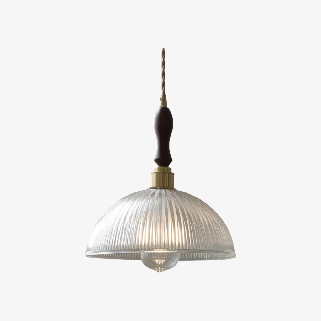 Ribilux Żebrowana Lampa Wisząca - Vintage Szkło i Metal do Kuchni i Jadalni