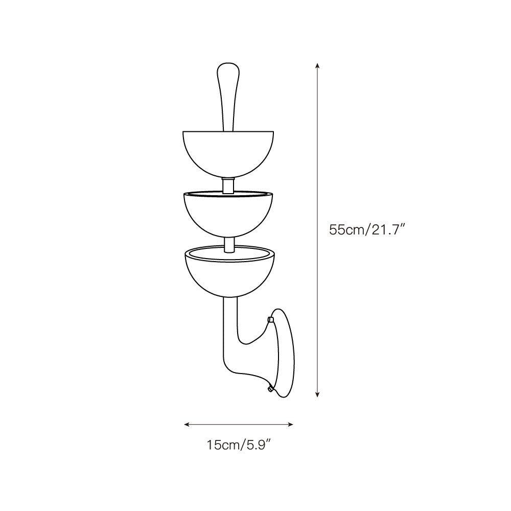 Lampe murale triple en albâtre