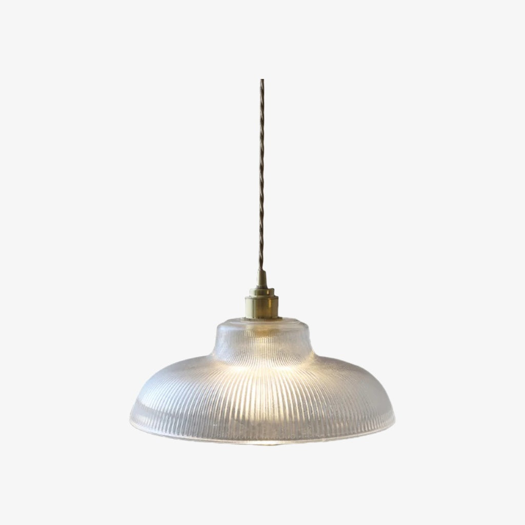 Ribilux Żebrowana Lampa Wisząca - Vintage Szkło i Metal do Kuchni i Jadalni