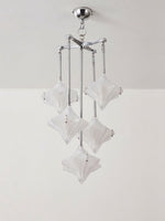 Load image into Gallery viewer, Art Deco Astris Star Chandelier – Frosted Glass Deco Fixture for Dining Room
