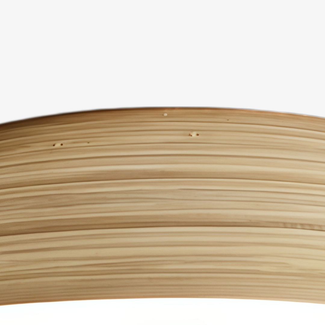 Bambori Japandi Style Bamboo Textured Ceiling Lamp - Natural Accent Light for Living Room