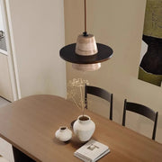 Travertine Medieval Wood Stone Pendant Light