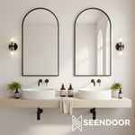 Load image into Gallery viewer, Rivora Ribbed Glass Double Wall Lamp Modern Accent for Hallway &amp; Bathroom
