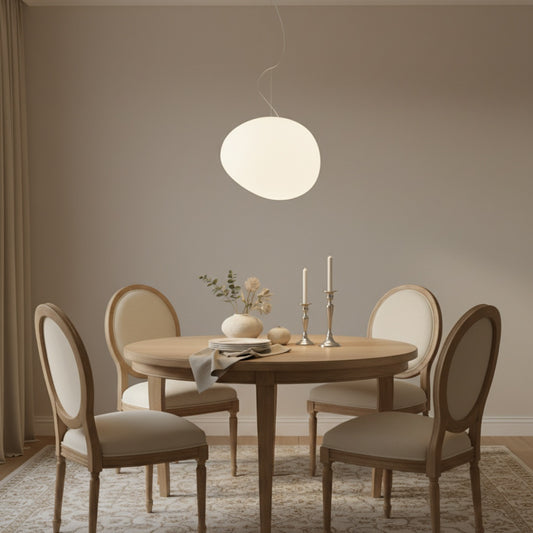 Suspension en verre lait Stonea - Luminaire suspendu artistique pour intérieurs modernes