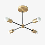 Load image into Gallery viewer, Mobilux Line Mid Century Gold Sputnik Chandelier - Geometric Brass Fixture
