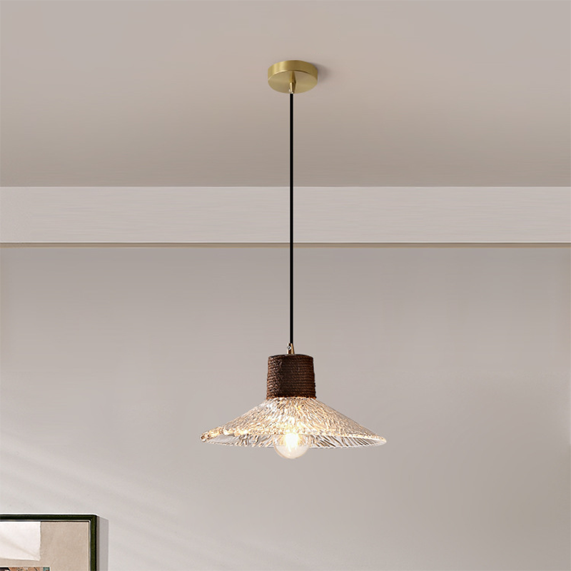 Nordic Hemp Rope Glass Pendant Light