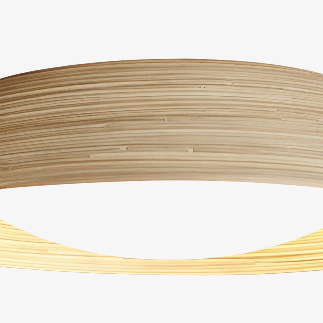 Bambori Japandi Style Bamboo Textured Ceiling Lamp - Natural Accent Light for Living Room