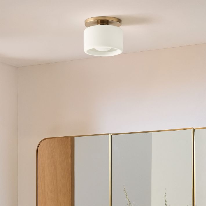 Cerova Modern Porcelain Flush Mount Ceiling Light– Elegant Ivory Shade