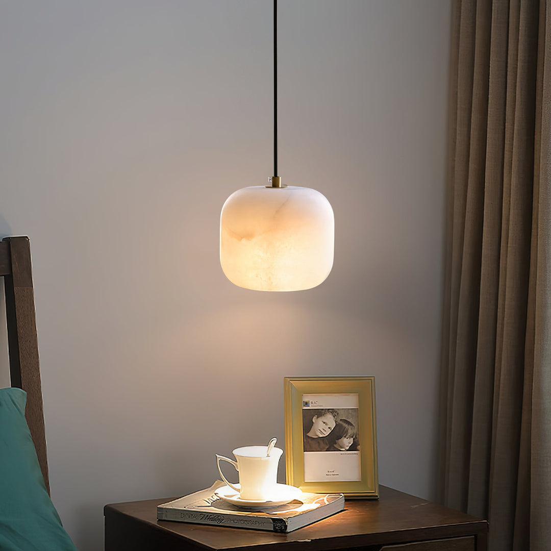 Lampa wisząca nocna z alabastru