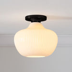 Load image into Gallery viewer, Rivrona Glass Flush Mount Ceiling Light - Modern Champagne Globe Design
