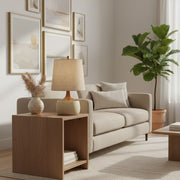 Avero Contemporary Table Lamp - Textured Cement Design for Living Room and Office