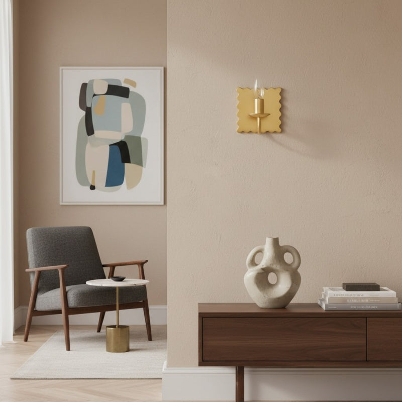 Modo Lámpara de Pared Decorativa – Aplique de Pared Metálico Moderno Ondulado para Dormitorios y Pasillos