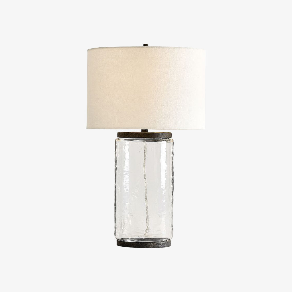 Sustaina Gerecyclede Glazen Tafellamp - Sculpturale Onregelmatige Vorm en Kuststijl voor Nachtkastje in Slaapkamer