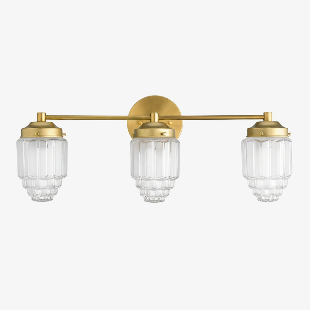 Tierlux glazen kaptafelverlichting - Art deco badkamerarmatuur met wolkenkrabberlampenkappen