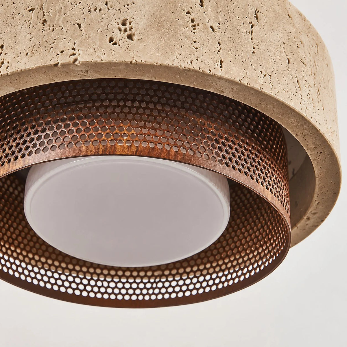 rust color mesh shade and diffuser detail