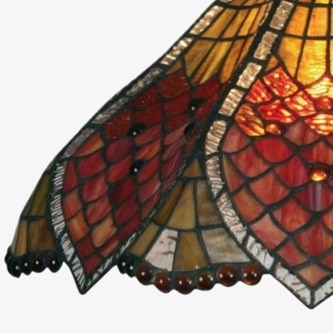 TF Orsino Vintage Art Deco Pendant Light - Textured Glass Lighting for Bedrooms & Halls