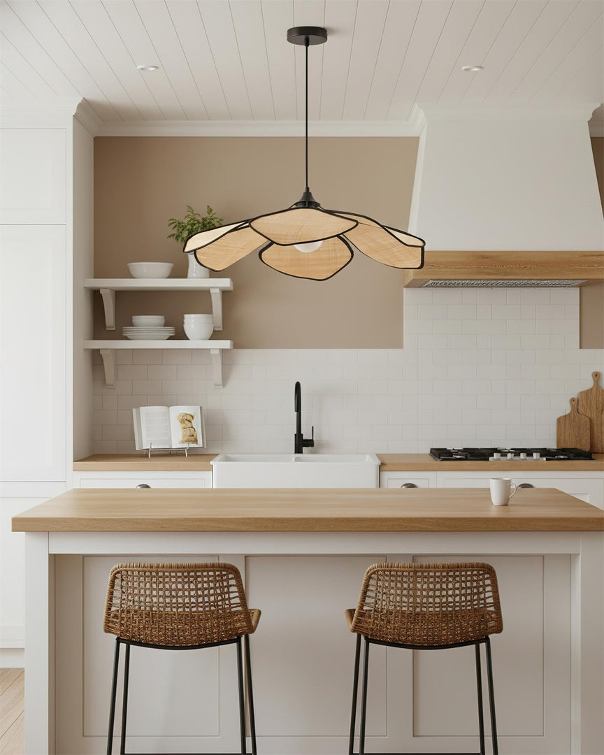 Raffia Petal Pendelleuchte