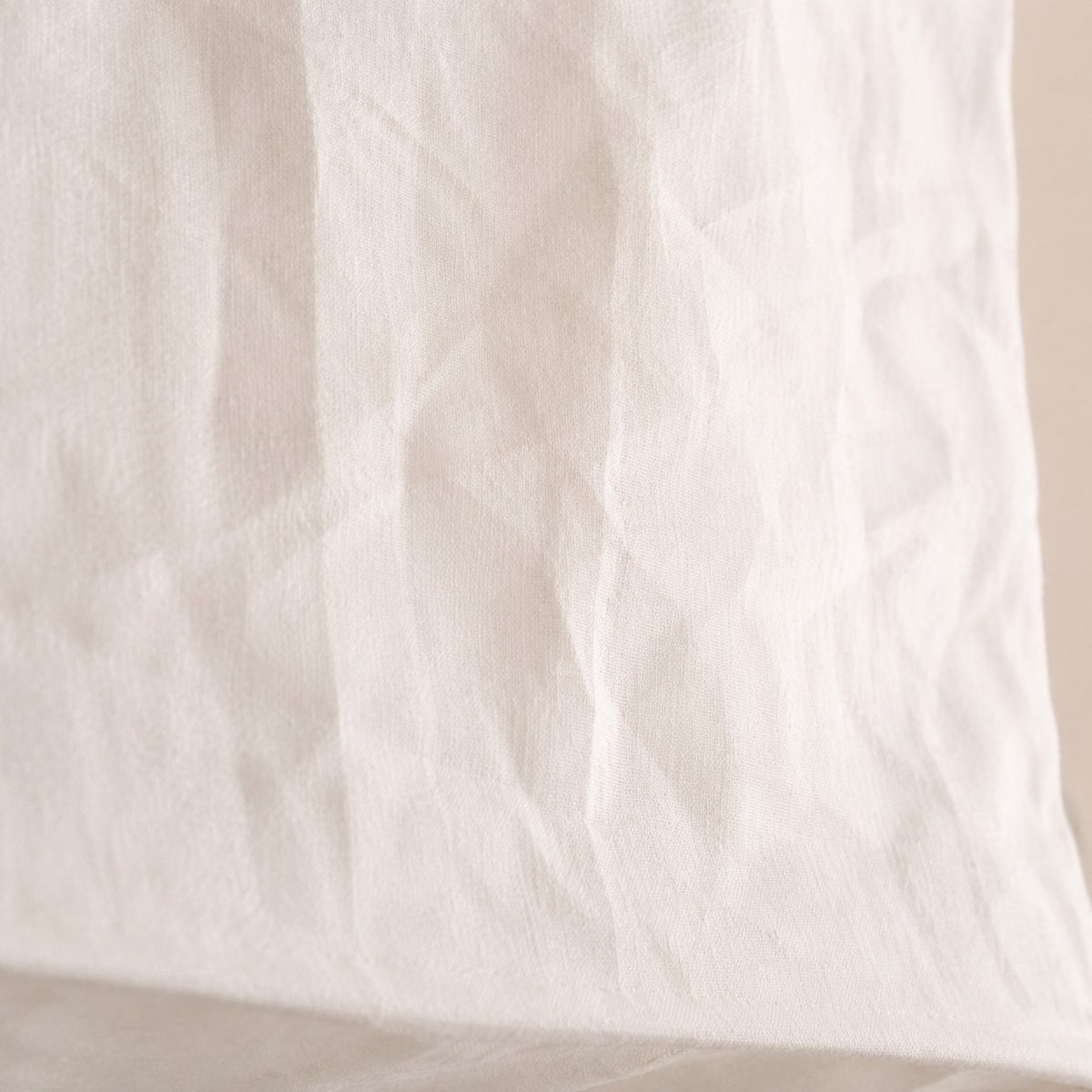 Close view of the natural linen shade texture