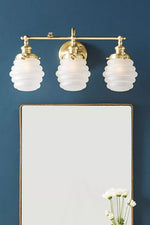 Afbeelding laden in galerijweergave, Capigia glazen metalen wandlamp voor badkamer - moderne badkamerverlichting met elegante stijl
