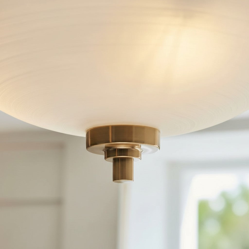 Lunetal Timeless Three-Arm Structure Semi Flush Chandelier – Vintage Pendant Light for Bedroom or Entry