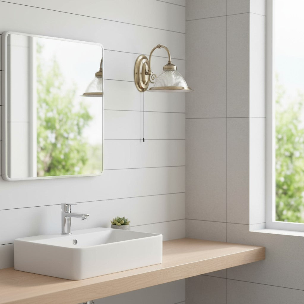 TF Vintora Ribbelglas Wandlamp - Industriële Belvorm voor Eetkamer en Gang