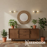 Load image into Gallery viewer, Rivora Ribbed Glass Double Wall Lamp Modern Accent for Hallway &amp; Bathroom
