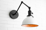 Load image into Gallery viewer, Conique Metal Vintage Industrial Swing Arm Wall Lamp - Adjustable Dome Shade for Study
