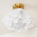 Load image into Gallery viewer, Lustra Pleated Acrylic Ceiling Light – Retro Brass Flush Mount for Dining Room and Bedroom