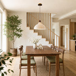 Load image into Gallery viewer, Dome rice paper pendant light in a dining room