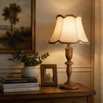 Cargar imagen en el visor de la Galería, Vintage Fabric Table Lamp with Scalloped Shade