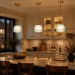 Cargar imagen en el visor de la Galería, Three pendant lights glowing above a kitchen island