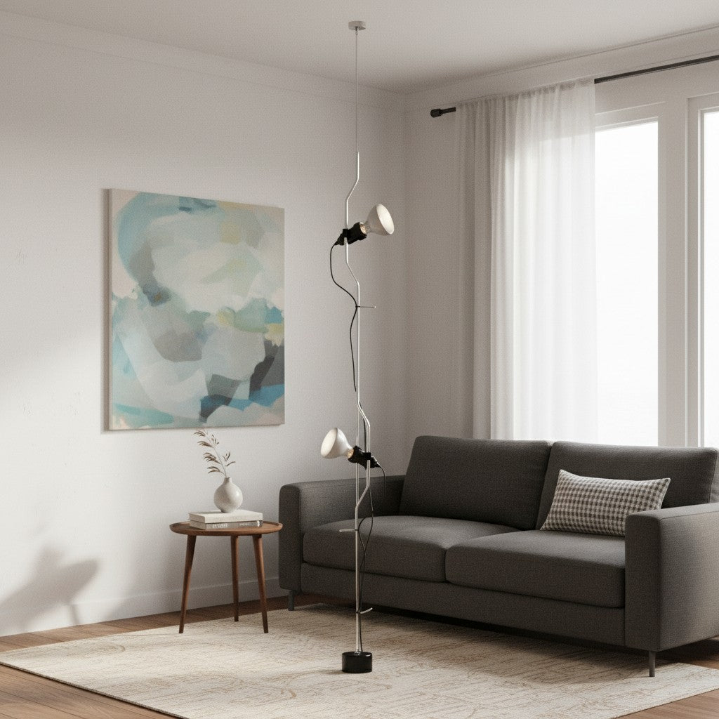 Fluxo Verstelbare Meerkoppige Plafondlamp – Minimalistische Lineaire Vloerlamp voor Woonkamer of Eetruimte N37